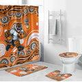Wests Tigers Bathroom Set Aboriginal Dot Pattern - Rugby Mascot Heritage Pride