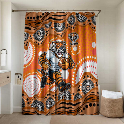 Wests Tigers Bathroom Set Aboriginal Dot Pattern - Rugby Mascot Heritage Pride