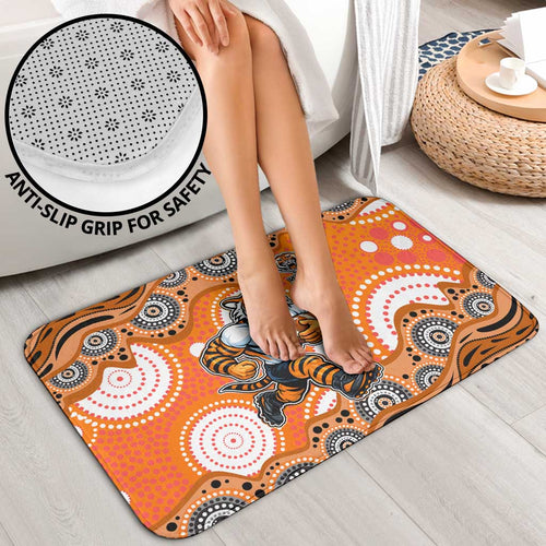 Wests Tigers Bathroom Set Aboriginal Dot Pattern - Rugby Mascot Heritage Pride