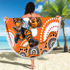 Wests Tigers Beach Blanket Aboriginal Dot Pattern - Rugby Mascot Heritage Pride