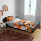 Wests Tigers Bedding Set Aboriginal Dot Pattern - Rugby Mascot Heritage Pride