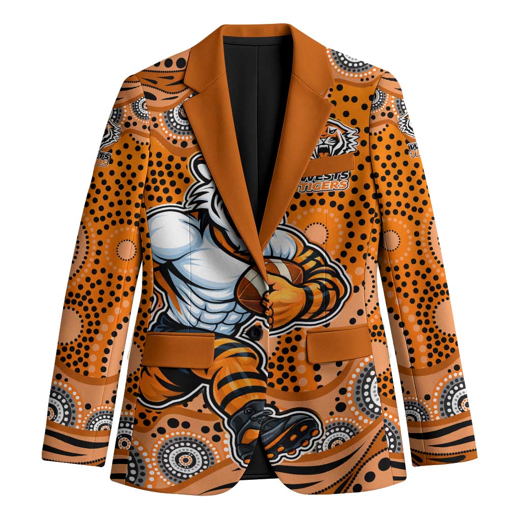 Wests Tigers Blazer Aboriginal Dot Pattern - Rugby Mascot Heritage Pride