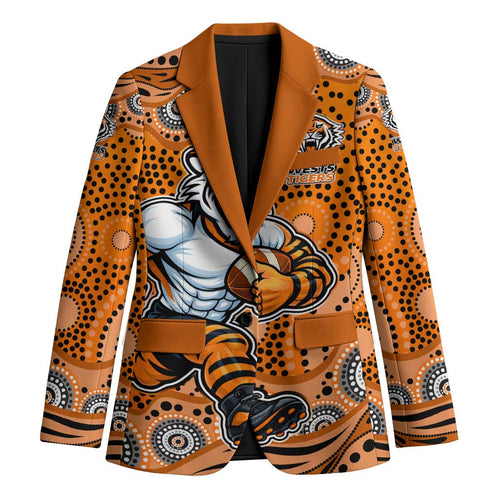 Wests Tigers Blazer Aboriginal Dot Pattern - Rugby Mascot Heritage Pride