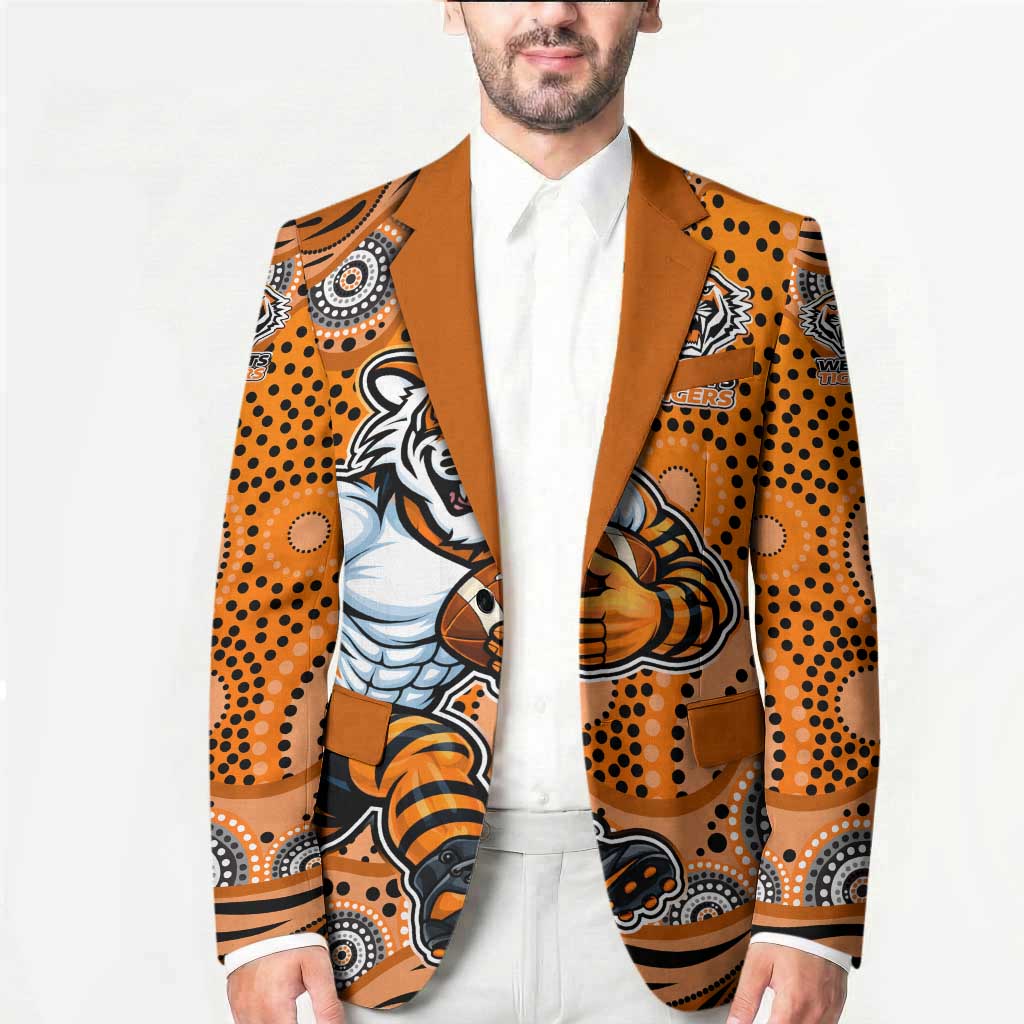 Wests Tigers Blazer Aboriginal Dot Pattern - Rugby Mascot Heritage Pride