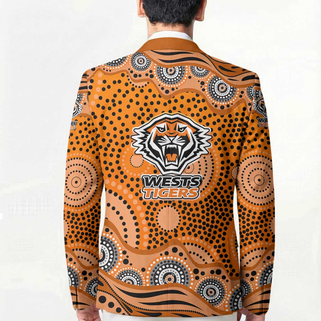 Wests Tigers Blazer Aboriginal Dot Pattern - Rugby Mascot Heritage Pride
