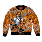 Wests Tigers Bomber Jacket Aboriginal Dot Pattern - Rugby Mascot Heritage Pride