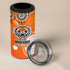 Wests Tigers 4 in 1 Can Cooler Tumbler Aboriginal Dot Pattern - Rugby Mascot Heritage Pride