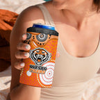 Wests Tigers 4 in 1 Can Cooler Tumbler Aboriginal Dot Pattern - Rugby Mascot Heritage Pride