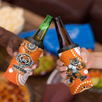 Wests Tigers 4 in 1 Can Cooler Tumbler Aboriginal Dot Pattern - Rugby Mascot Heritage Pride
