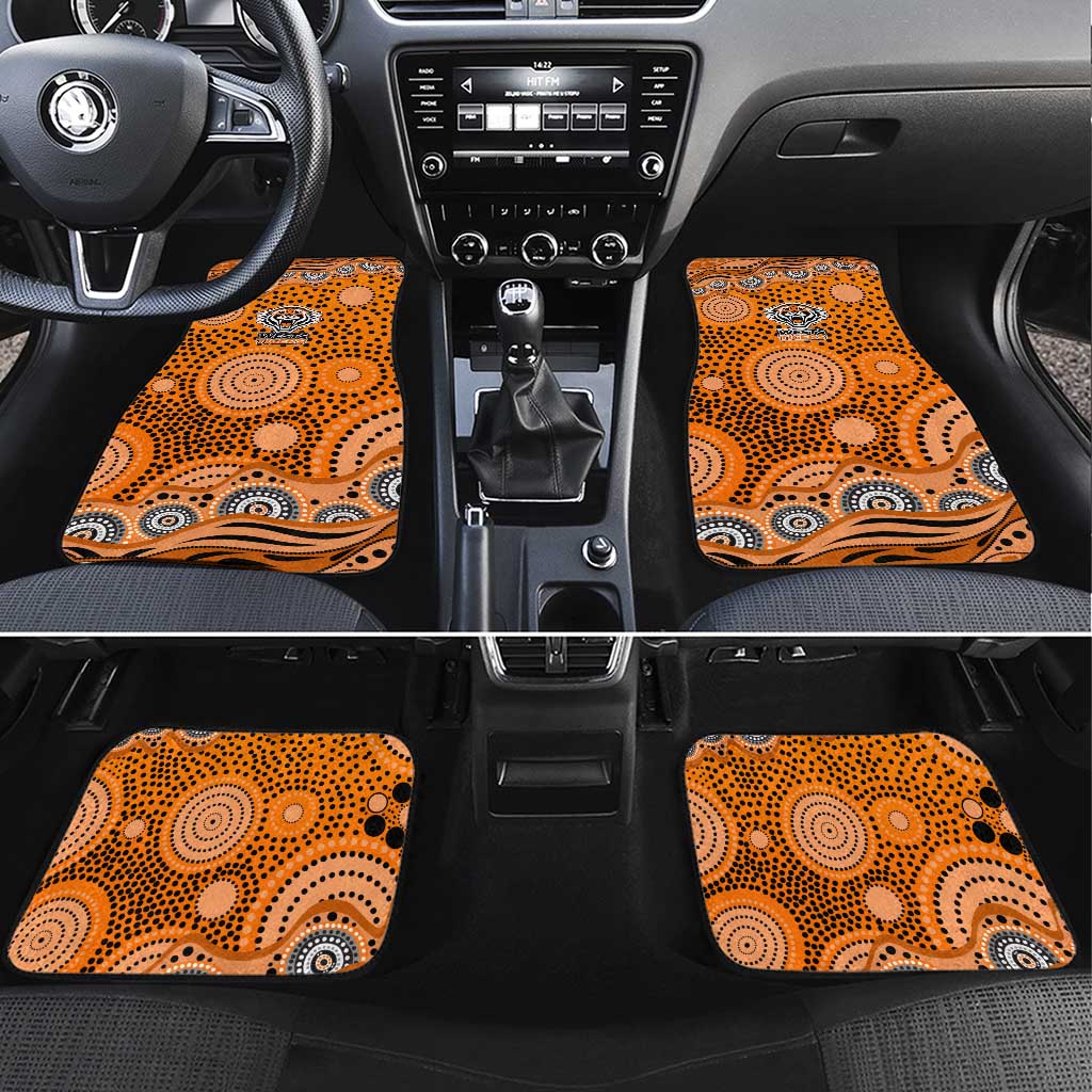 Wests Tigers Car Mats Aboriginal Dot Pattern - Rugby Mascot Heritage Pride