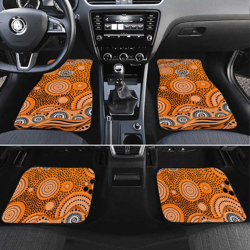 Wests Tigers Car Mats Aboriginal Dot Pattern - Rugby Mascot Heritage Pride