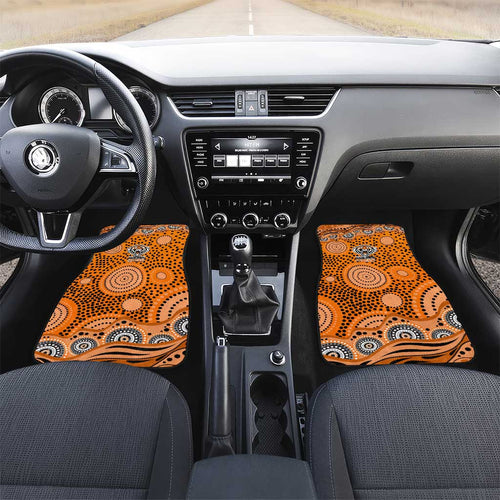 Wests Tigers Car Mats Aboriginal Dot Pattern - Rugby Mascot Heritage Pride