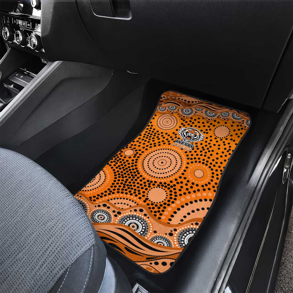 Wests Tigers Car Mats Aboriginal Dot Pattern - Rugby Mascot Heritage Pride
