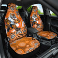 Wests Tigers Car Seat Cover Aboriginal Dot Pattern - Rugby Mascot Heritage Pride
