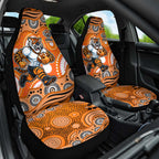 Wests Tigers Car Seat Cover Aboriginal Dot Pattern - Rugby Mascot Heritage Pride
