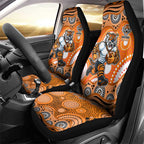 Wests Tigers Car Seat Cover Aboriginal Dot Pattern - Rugby Mascot Heritage Pride