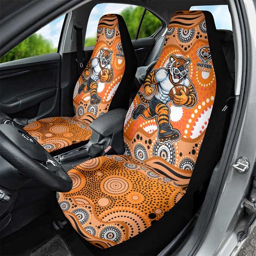 Wests Tigers Car Seat Cover Aboriginal Dot Pattern - Rugby Mascot Heritage Pride