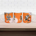 Wests Tigers Ceramic Mug Aboriginal Dot Pattern - Rugby Mascot Heritage Pride