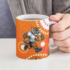 Wests Tigers Ceramic Mug Aboriginal Dot Pattern - Rugby Mascot Heritage Pride