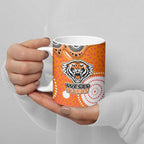 Wests Tigers Ceramic Mug Aboriginal Dot Pattern - Rugby Mascot Heritage Pride