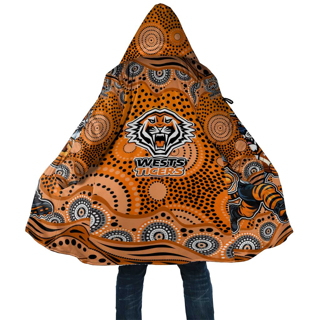 Wests Tigers Cloak Aboriginal Dot Pattern - Rugby Mascot Heritage Pride