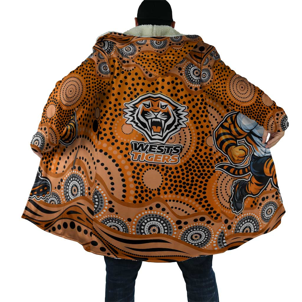 Wests Tigers Cloak Aboriginal Dot Pattern - Rugby Mascot Heritage Pride