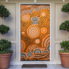 Wests Tigers Door Cover Aboriginal Dot Pattern - Rugby Mascot Heritage Pride