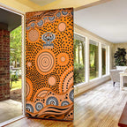 Wests Tigers Door Cover Aboriginal Dot Pattern - Rugby Mascot Heritage Pride
