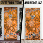 Wests Tigers Door Cover Aboriginal Dot Pattern - Rugby Mascot Heritage Pride