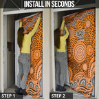 Wests Tigers Door Cover Aboriginal Dot Pattern - Rugby Mascot Heritage Pride