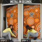 Wests Tigers Door Cover Aboriginal Dot Pattern - Rugby Mascot Heritage Pride
