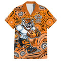 Wests Tigers Hawaiian Shirt Aboriginal Dot Pattern - Rugby Mascot Heritage Pride