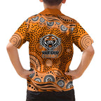 Wests Tigers Hawaiian Shirt Aboriginal Dot Pattern - Rugby Mascot Heritage Pride