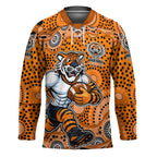 Wests Tigers Hockey Jersey Aboriginal Dot Pattern - Rugby Mascot Heritage Pride
