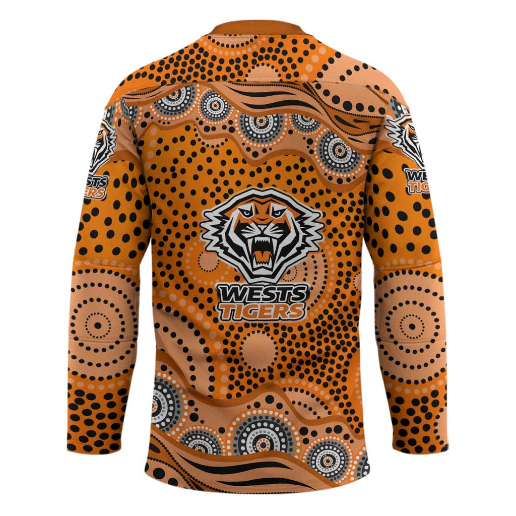 Wests Tigers Hockey Jersey Aboriginal Dot Pattern - Rugby Mascot Heritage Pride