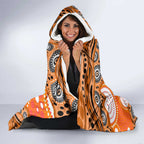 Wests Tigers Hooded Blanket Aboriginal Dot Pattern - Rugby Mascot Heritage Pride