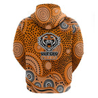 Wests Tigers Hoodie Aboriginal Dot Pattern - Rugby Mascot Heritage Pride