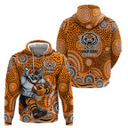 Wests Tigers Hoodie Aboriginal Dot Pattern - Rugby Mascot Heritage Pride
