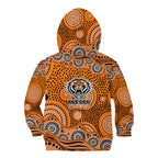 Wests Tigers Kid Hoodie Aboriginal Dot Pattern - Rugby Mascot Heritage Pride