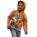 Wests Tigers Kid Hoodie Aboriginal Dot Pattern - Rugby Mascot Heritage Pride