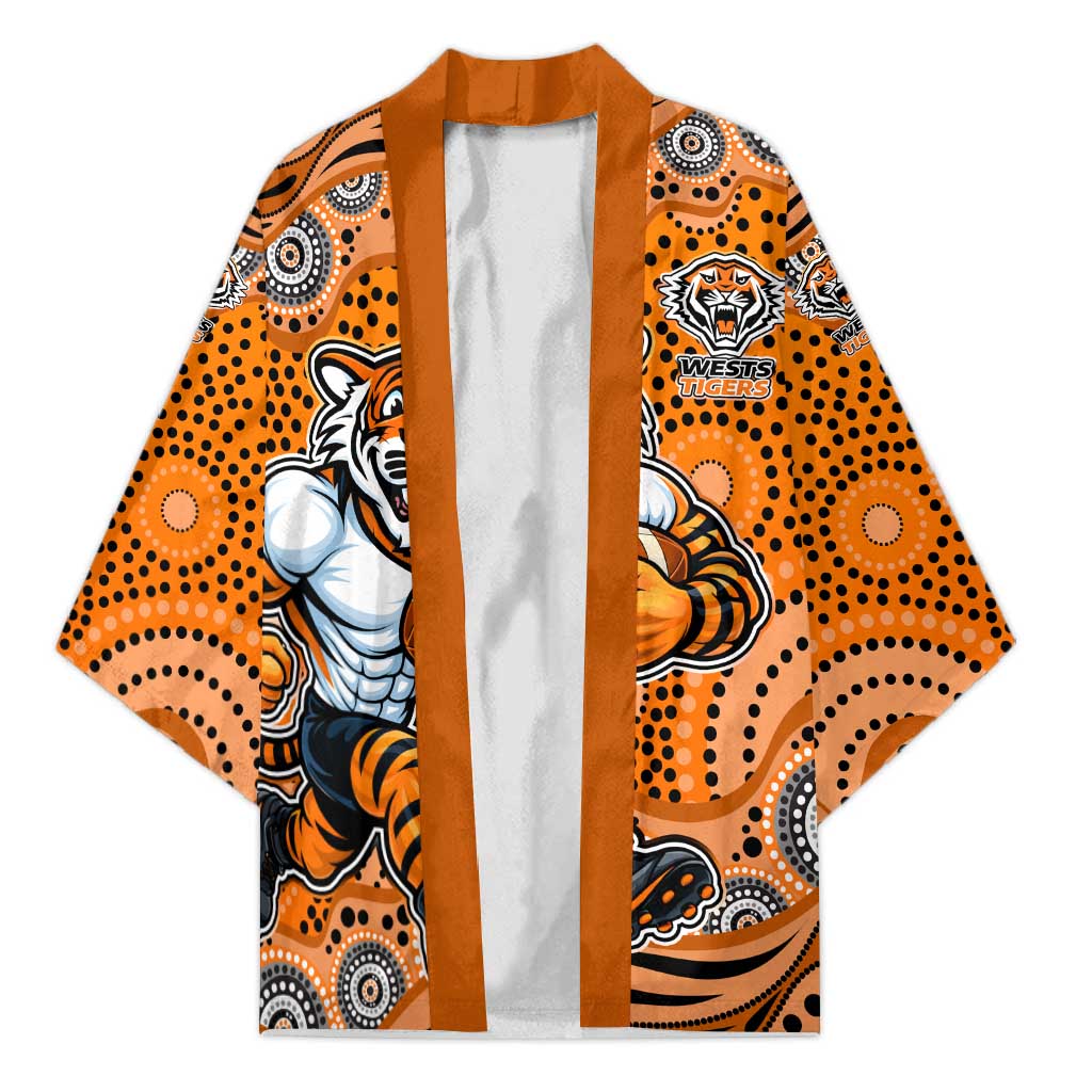 Wests Tigers Kimono Aboriginal Dot Pattern - Rugby Mascot Heritage Pride