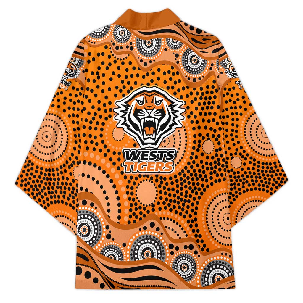 Wests Tigers Kimono Aboriginal Dot Pattern - Rugby Mascot Heritage Pride