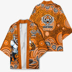 Wests Tigers Kimono Aboriginal Dot Pattern - Rugby Mascot Heritage Pride