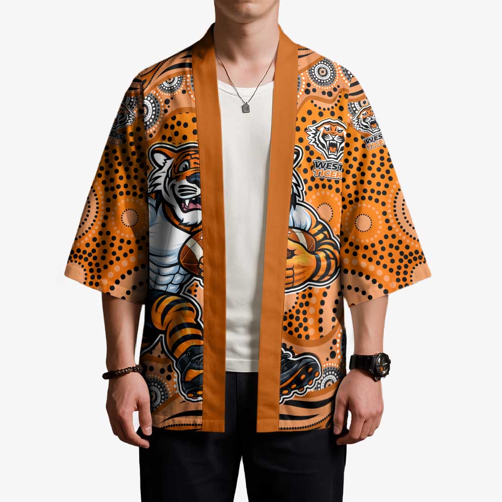 Wests Tigers Kimono Aboriginal Dot Pattern - Rugby Mascot Heritage Pride