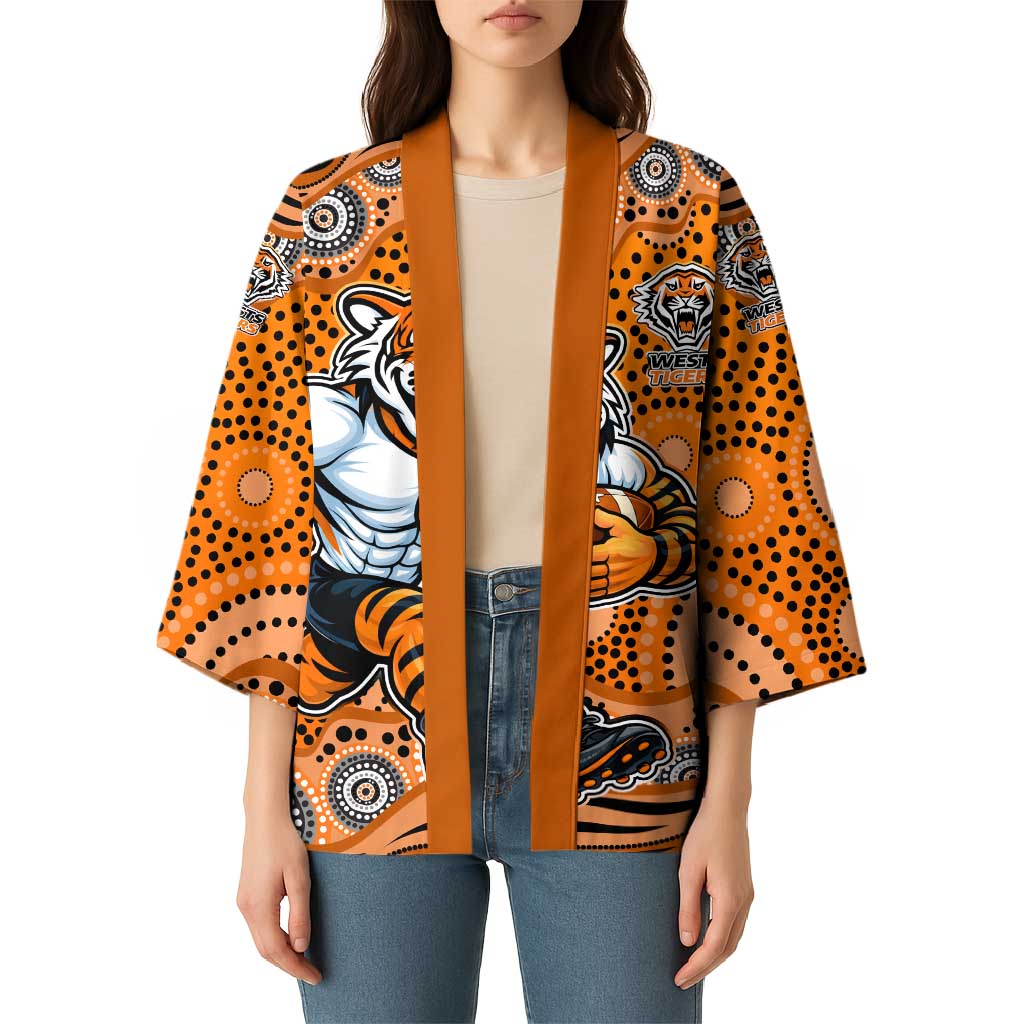 Wests Tigers Kimono Aboriginal Dot Pattern - Rugby Mascot Heritage Pride