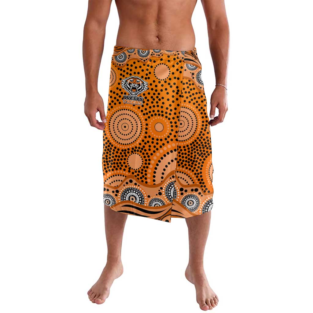 Wests Tigers Lavalava Aboriginal Dot Pattern - Rugby Mascot Heritage Pride