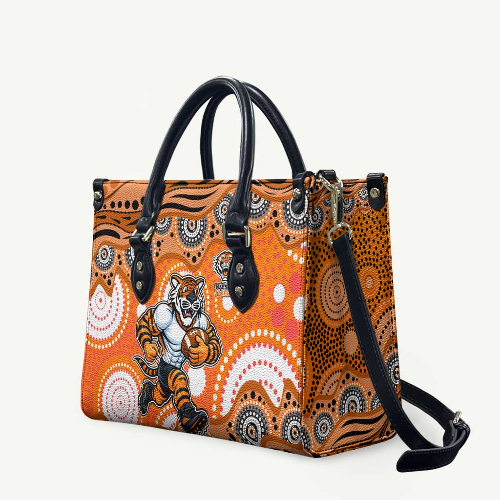 Wests Tigers Leather Bag Aboriginal Dot Pattern - Rugby Mascot Heritage Pride