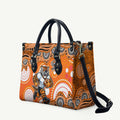 Wests Tigers Leather Bag Aboriginal Dot Pattern - Rugby Mascot Heritage Pride