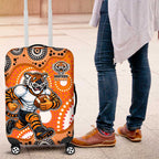 Wests Tigers Luggage Cover Aboriginal Dot Pattern - Rugby Mascot Heritage Pride