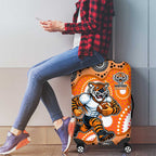 Wests Tigers Luggage Cover Aboriginal Dot Pattern - Rugby Mascot Heritage Pride